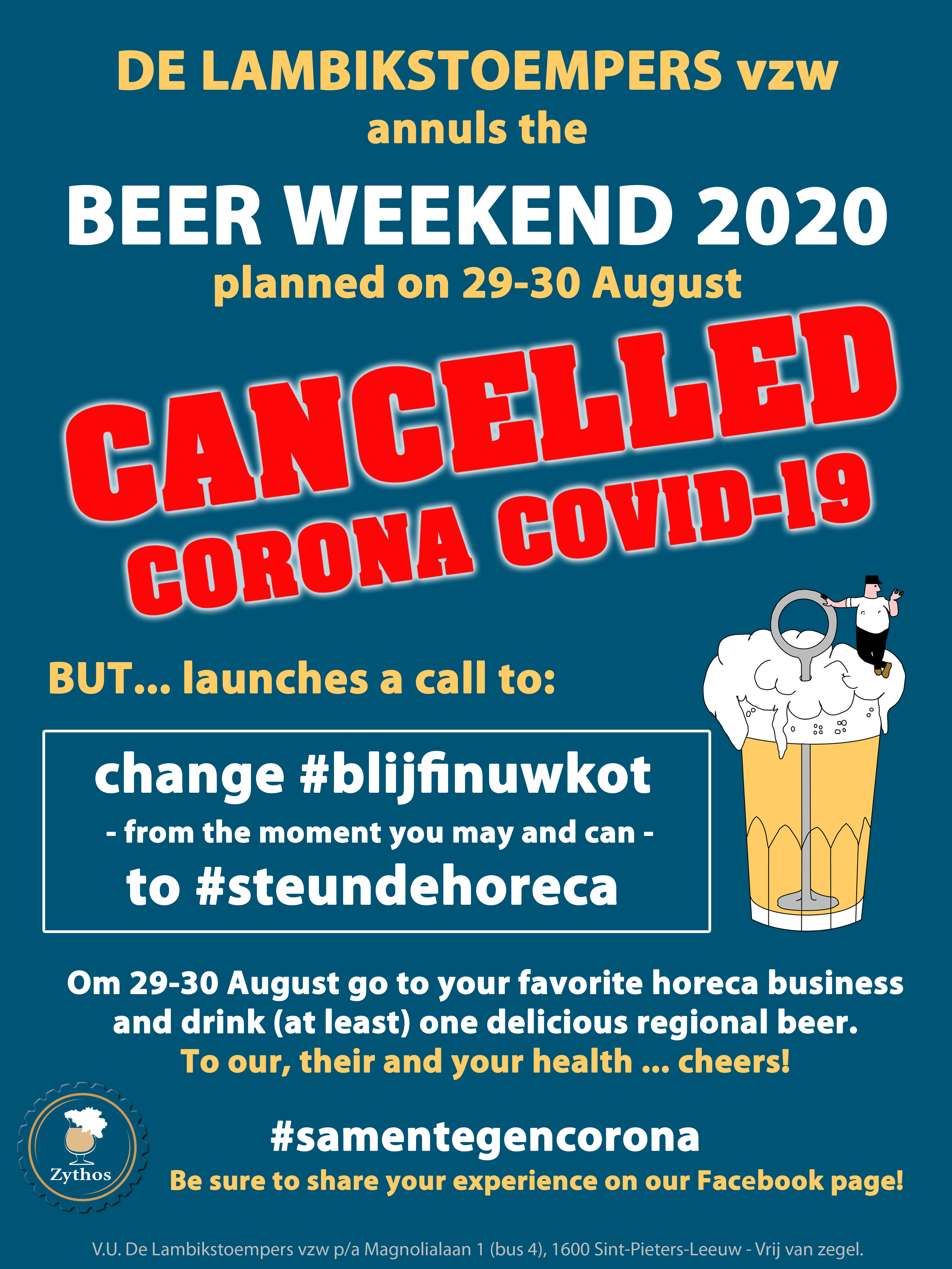 Lambikstoempers Week-end de la Bière 2020 annulé